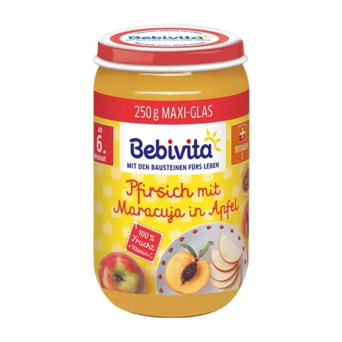 БИО ПЮРЕ КРУША С ПРАСКОВИ И МАРАКУЯ 250г